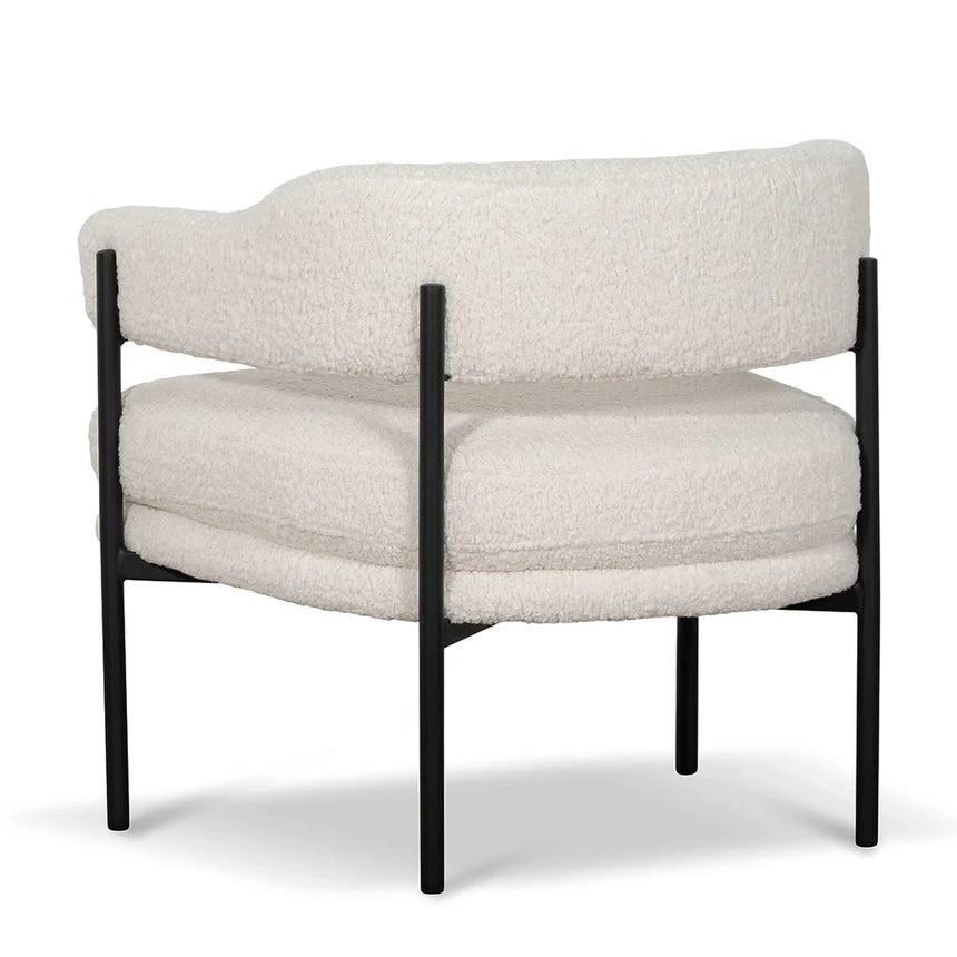 Elegant Ivory White Sherpa Armchair