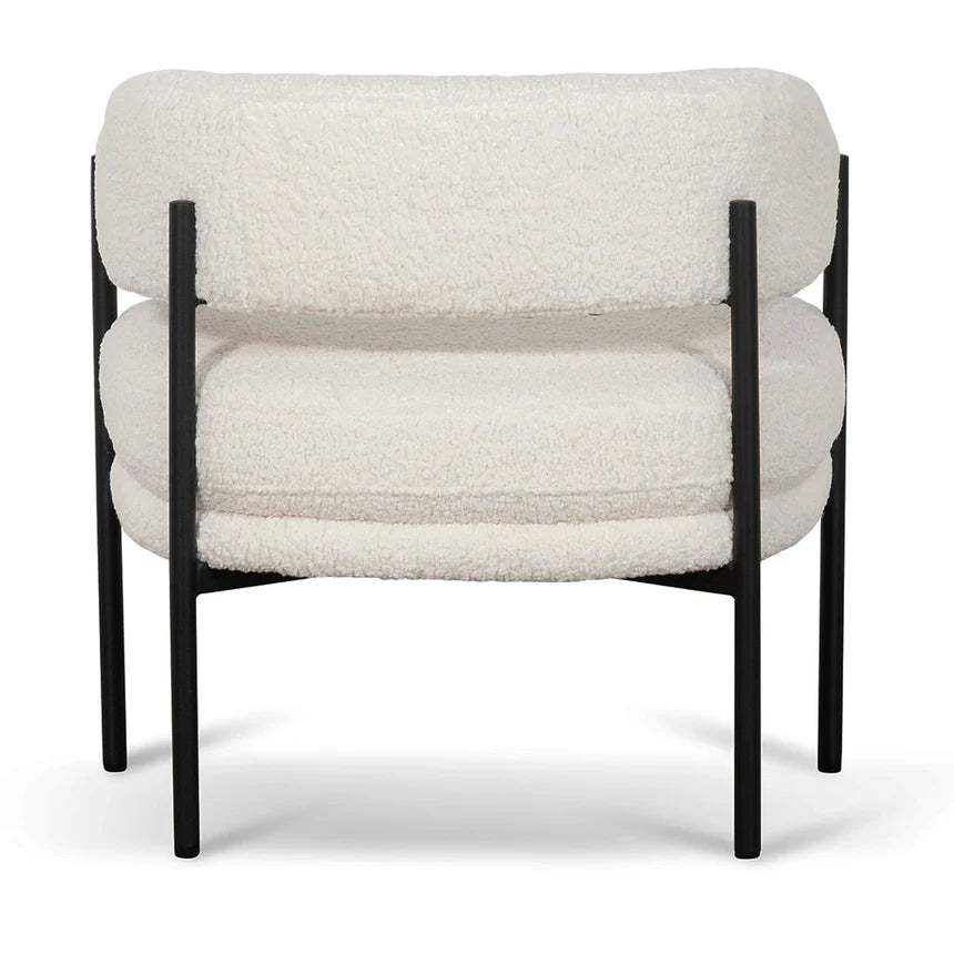 Elegant Ivory White Sherpa Armchair