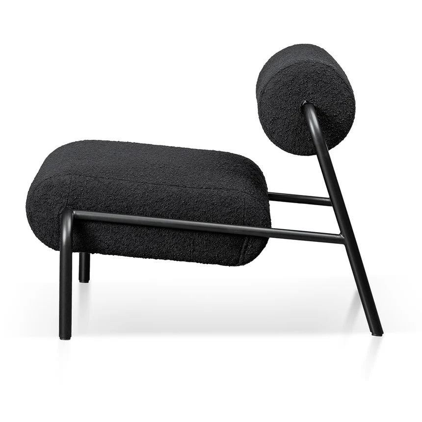 Elegant Lounge Chair - Black Boucle