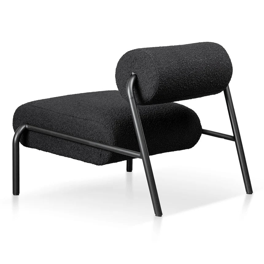 Elegant Lounge Chair - Black Boucle