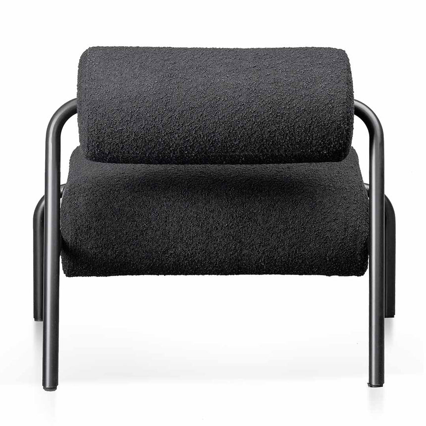 Elegant Lounge Chair - Black Boucle