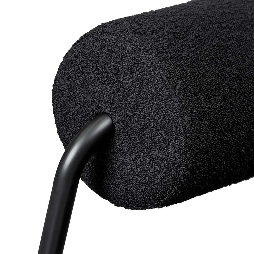 Elegant Lounge Chair - Black Boucle