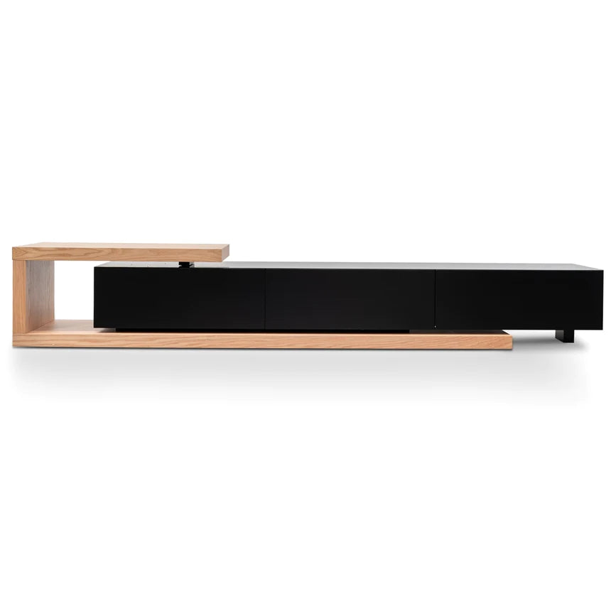 Elegant Lowline TV Unit 307cms - Natural & Black