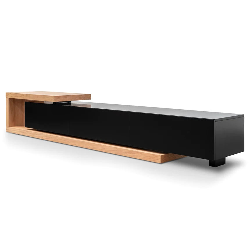 Elegant Lowline TV Unit 307cms - Natural & Black
