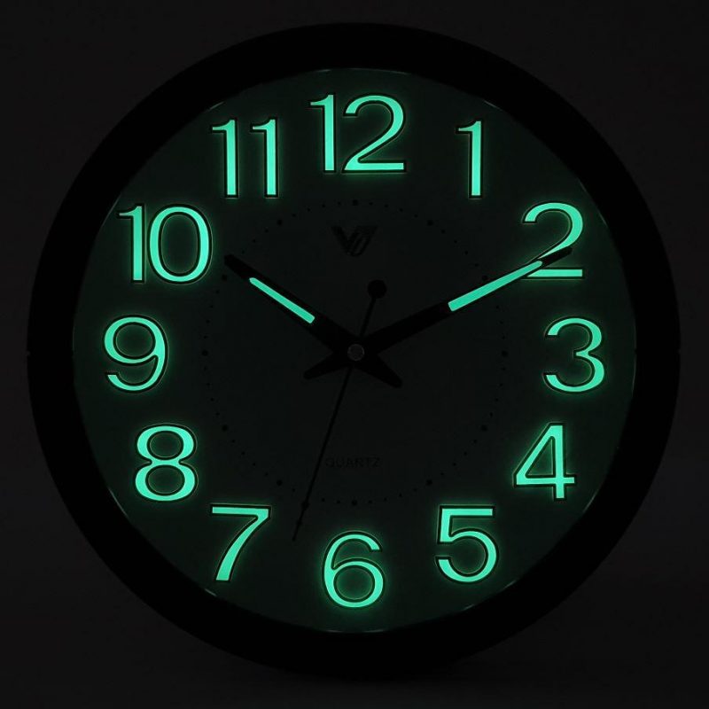 Elegant Luminous Round Wall Clock 30cms- Brown