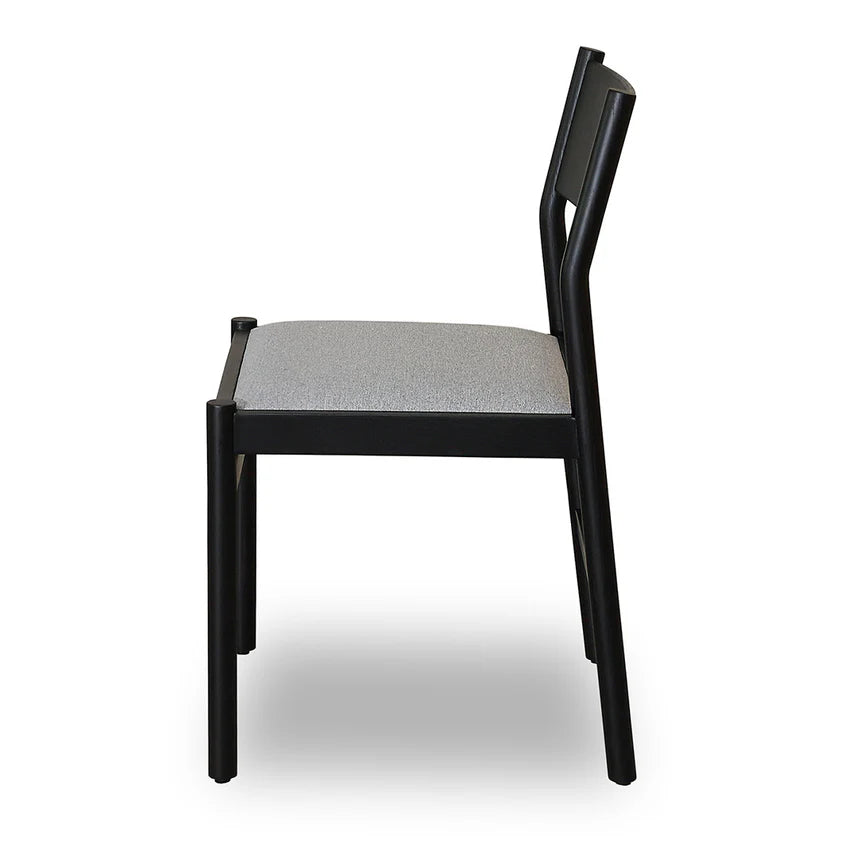 Elegant Mirit Black Dining Chair Set of 2 - Moon Grey