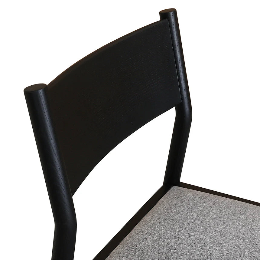 Elegant Mirit Black Dining Chair Set of 2 - Moon Grey