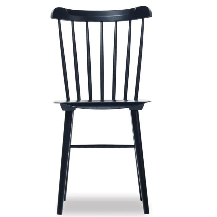 Elegant Oak Black No Pad Dining Chair
