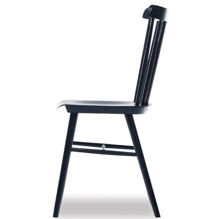 Elegant Oak Black No Pad Dining Chair