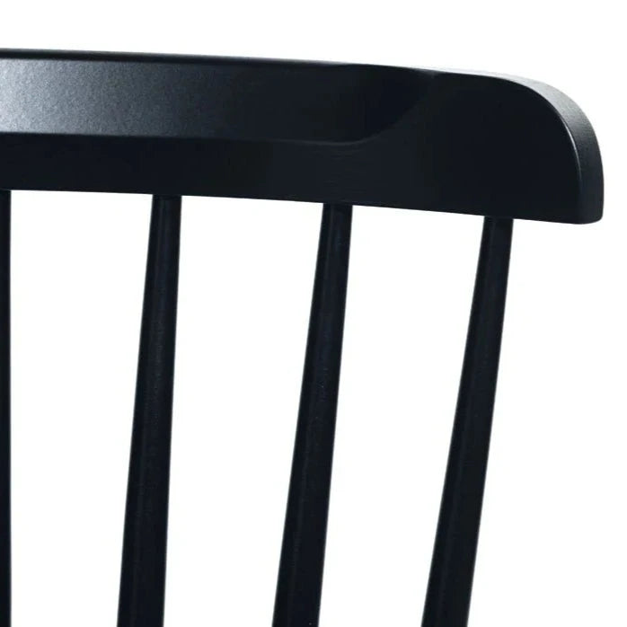 Elegant Oak Black No Pad Dining Chair