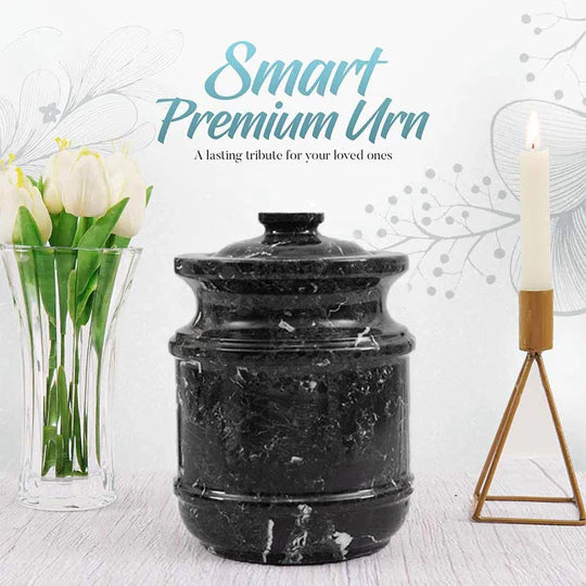 Elegant Silhouette Ornate Classic Urn - Black