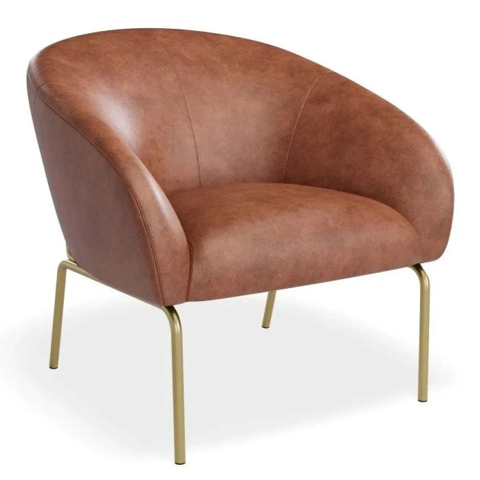 Elegant Single Seater Sofa with Matt Gold Legs (Available in 4 Colors)
