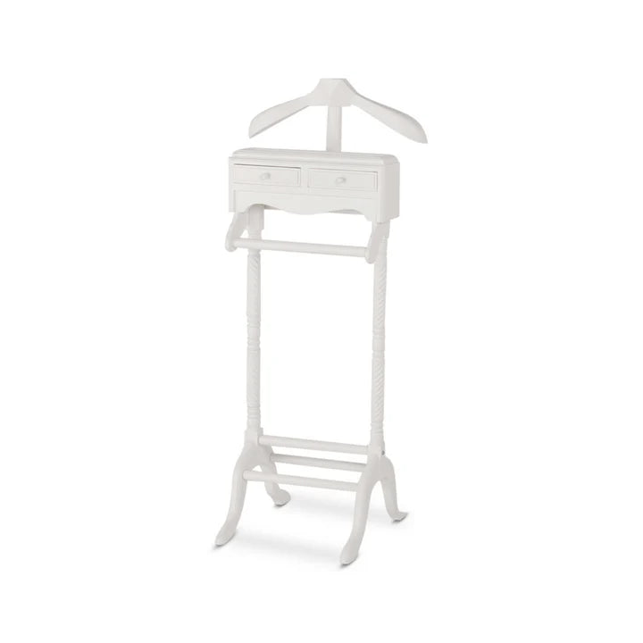 Elegant Upholstered Classic Valet Stand - White