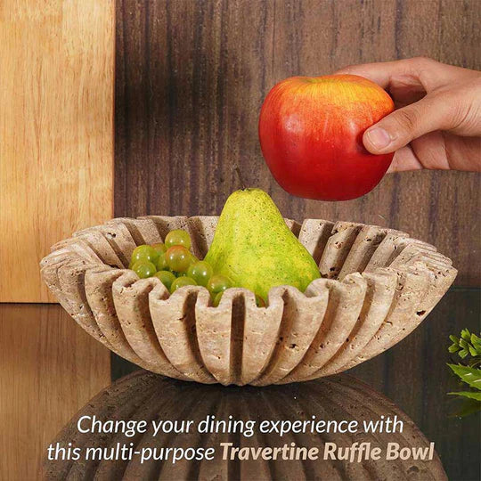 Elegant Wave-Edged Ruffle Fruit Bowl - 25cms