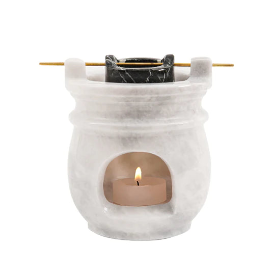 Elegant White Marble Oil Burner
