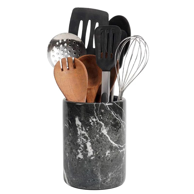 Elegantly Handmade Marble Kitchen Utensils Caddy (Available in 4 Colors)