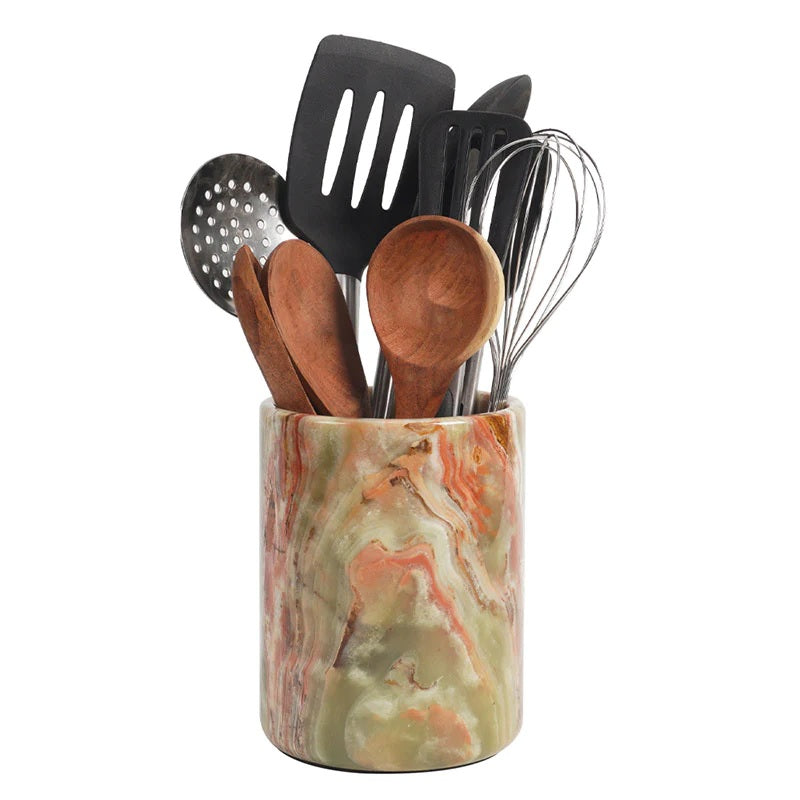Elegantly Handmade Marble Kitchen Utensils Caddy (Available in 4 Colors)
