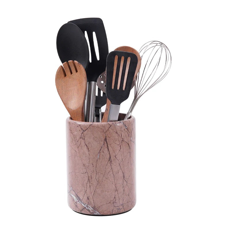 Elegantly Handmade Marble Kitchen Utensils Caddy (Available in 4 Colors)