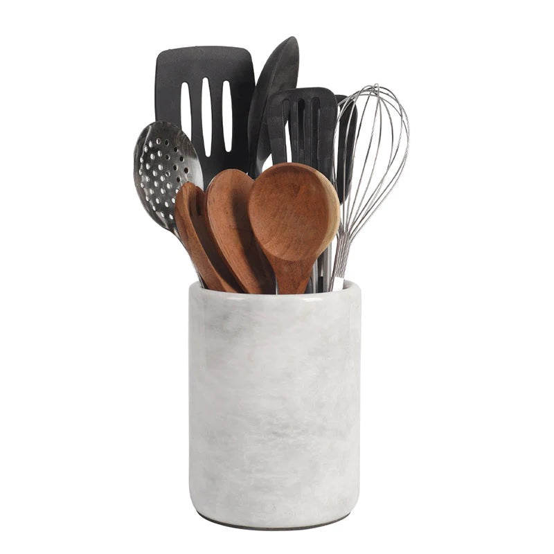 Elegantly Handmade Marble Kitchen Utensils Caddy (Available in 4 Colors)