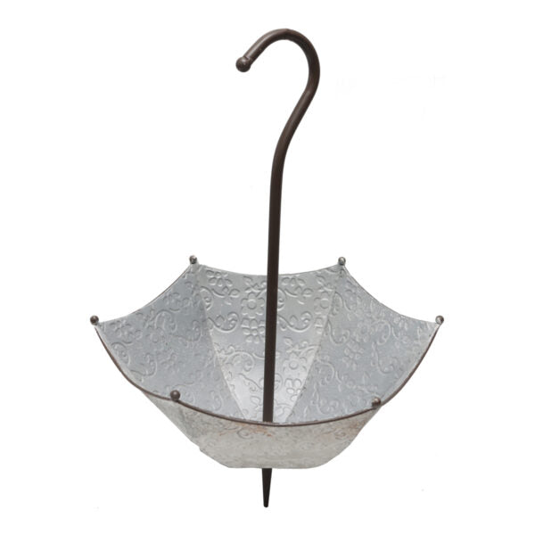 Embossed Umbrella Rust Hanging Planter 59cms