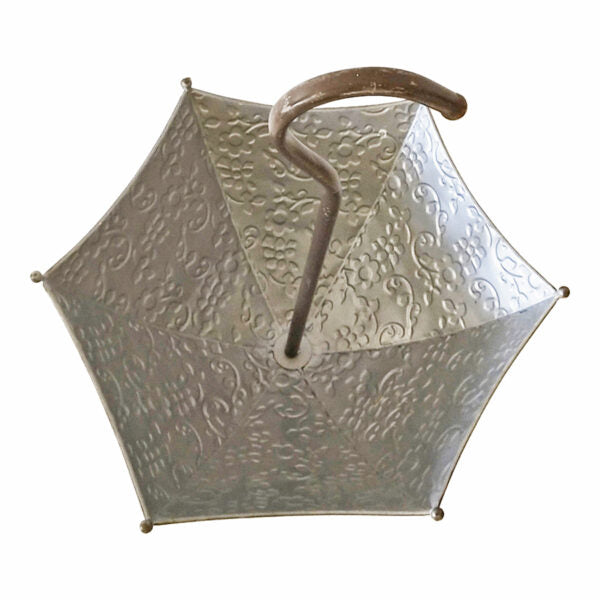 Embossed Umbrella Rust Hanging Planter 59cms
