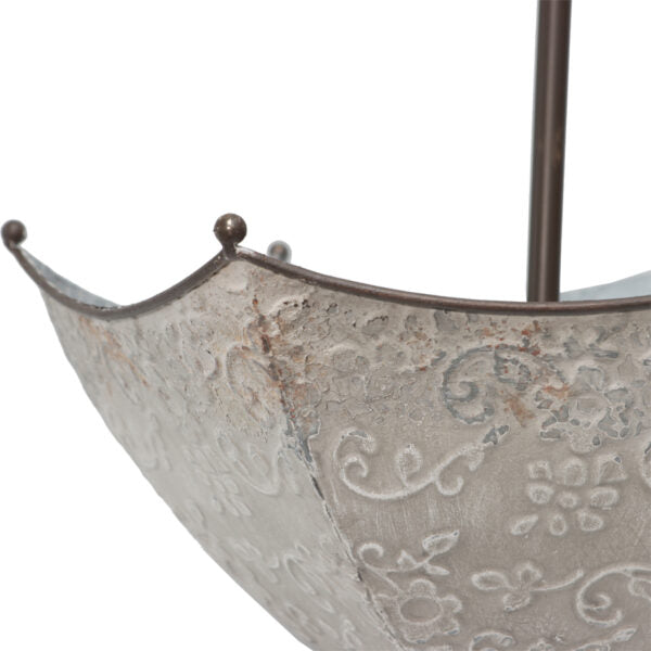 Embossed Umbrella Rust Hanging Planter 59cms