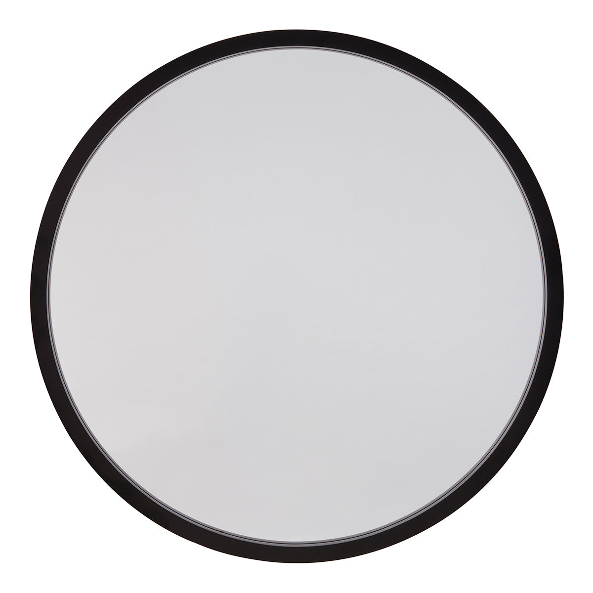 Enchanting Elegance Black Solid Wood Round Mirror - 80cm