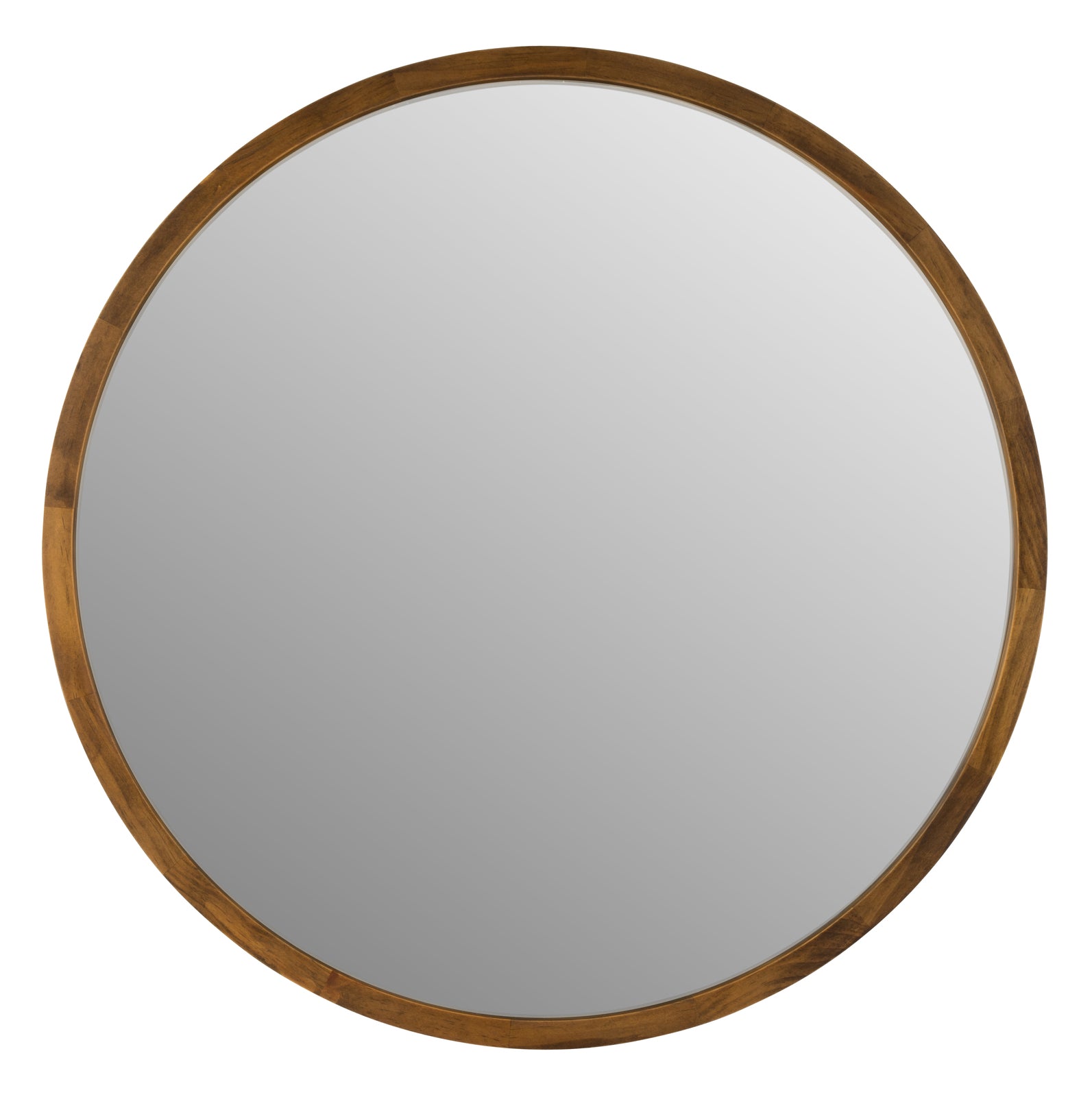 Enchanting Elegance Dark Solid Wood Round Mirror - 80cm