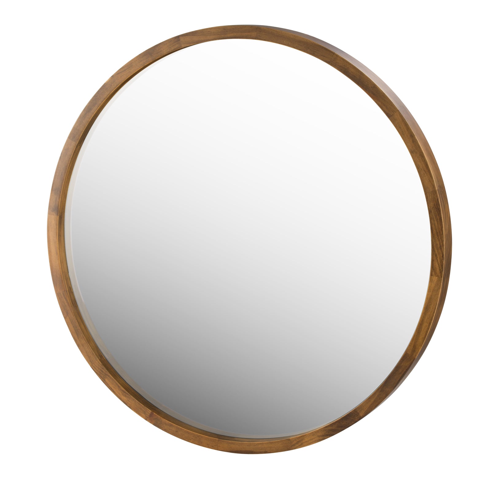Enchanting Elegance Dark Solid Wood Round Mirror - 95cm
