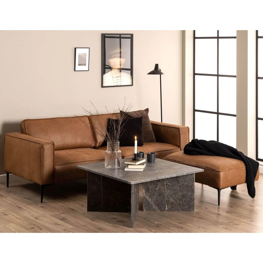 Enzo 3 Seat Sofa - Tan Leather - 215cms