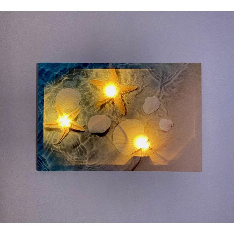 Eternal Embrace Canvas Painting - LED Sea Star