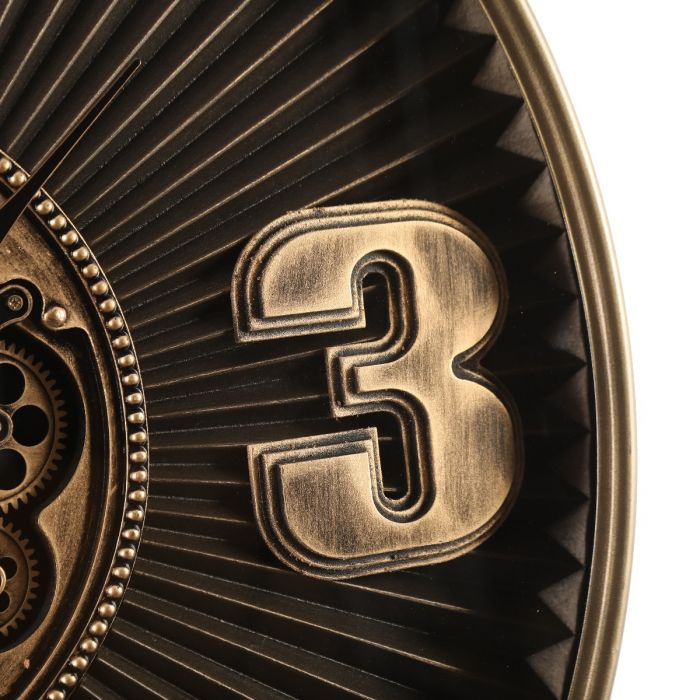 Round Marcus Ribbed Exposed Gear Movement Wall Clock - 80cms