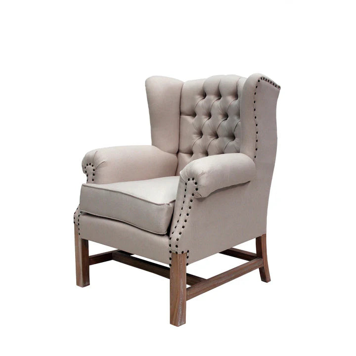 Exquisite Royal Wing Back Chair - Weathered Oak
