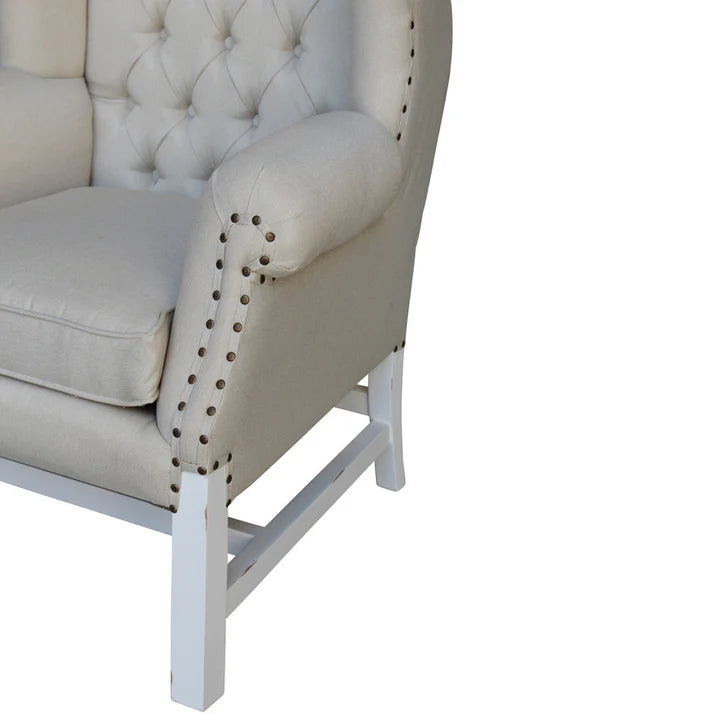 Exquisite Royal Wing Back Chair - White