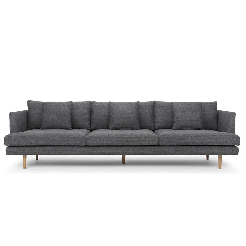 Fabric Finesse 4-Seater Sofa with Cushion-Metal Grey