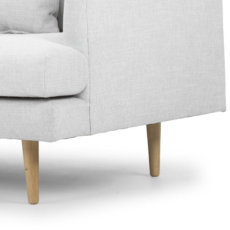 Fabric Finesse 4-Seater Sofa with Cushion-Light Grey