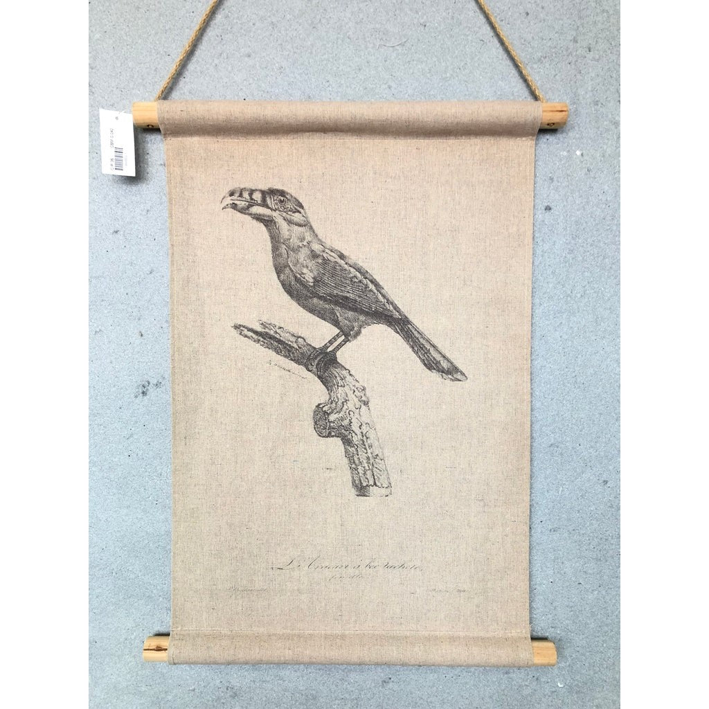 Fabric Vintage Looking Bird Life Printed Hanger