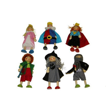 Fantasy Flexi Dolls - Wooden Fairytale Figures - Set of 6