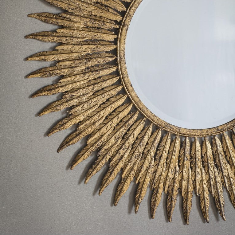 Feathered Essence Wooden Framed Mirror 61cms