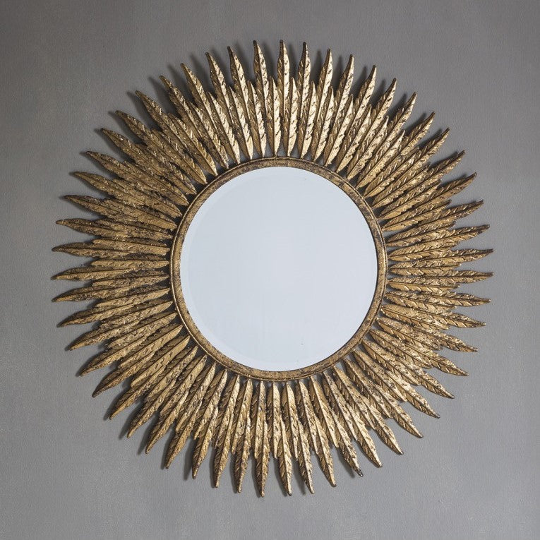 Feathered Essence Wooden Framed Mirror 61cms