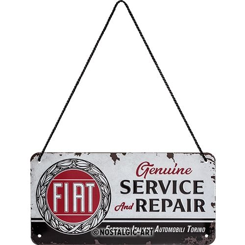 Fiat Service & Repair - Nostalgic-Art Hanging Sign - 10 x 20cm