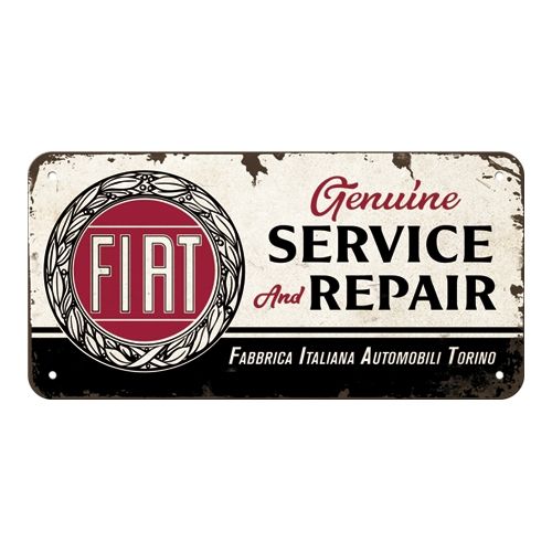 Fiat Service & Repair - Nostalgic-Art Hanging Sign - 10 x 20cm