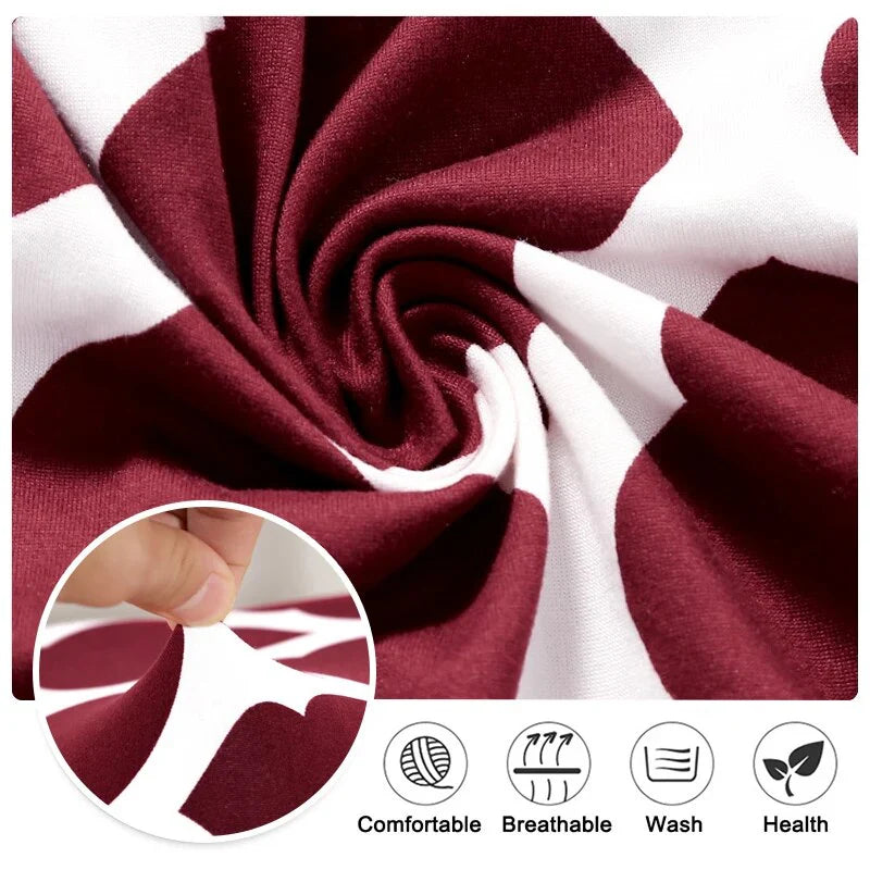 Gold Linear Design Stretch Removable Chair Seat Cover