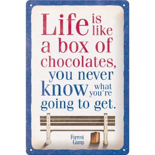 Forrest Gump Chocolate - Sign Board 20 x 30cm