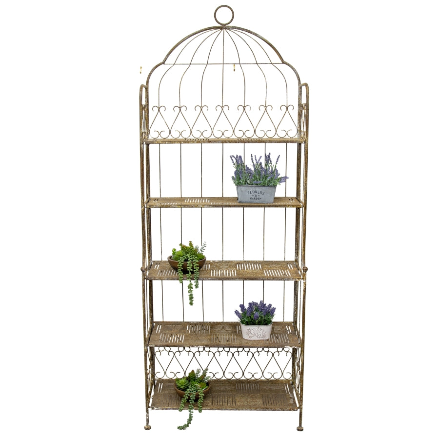 French Style Antique-Finish 5-Tier Shelf Stand 200cms