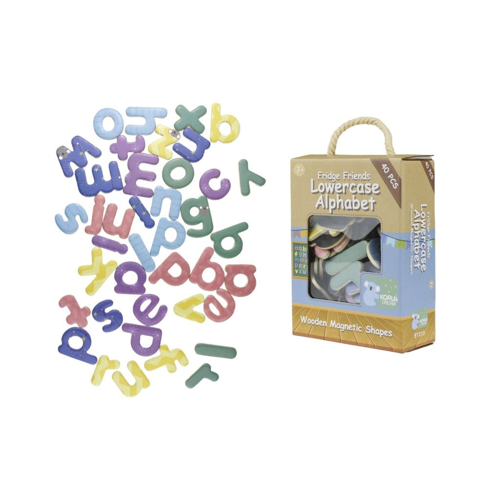 40Pcs ABC Lowercase Wooden Fridge Magnets