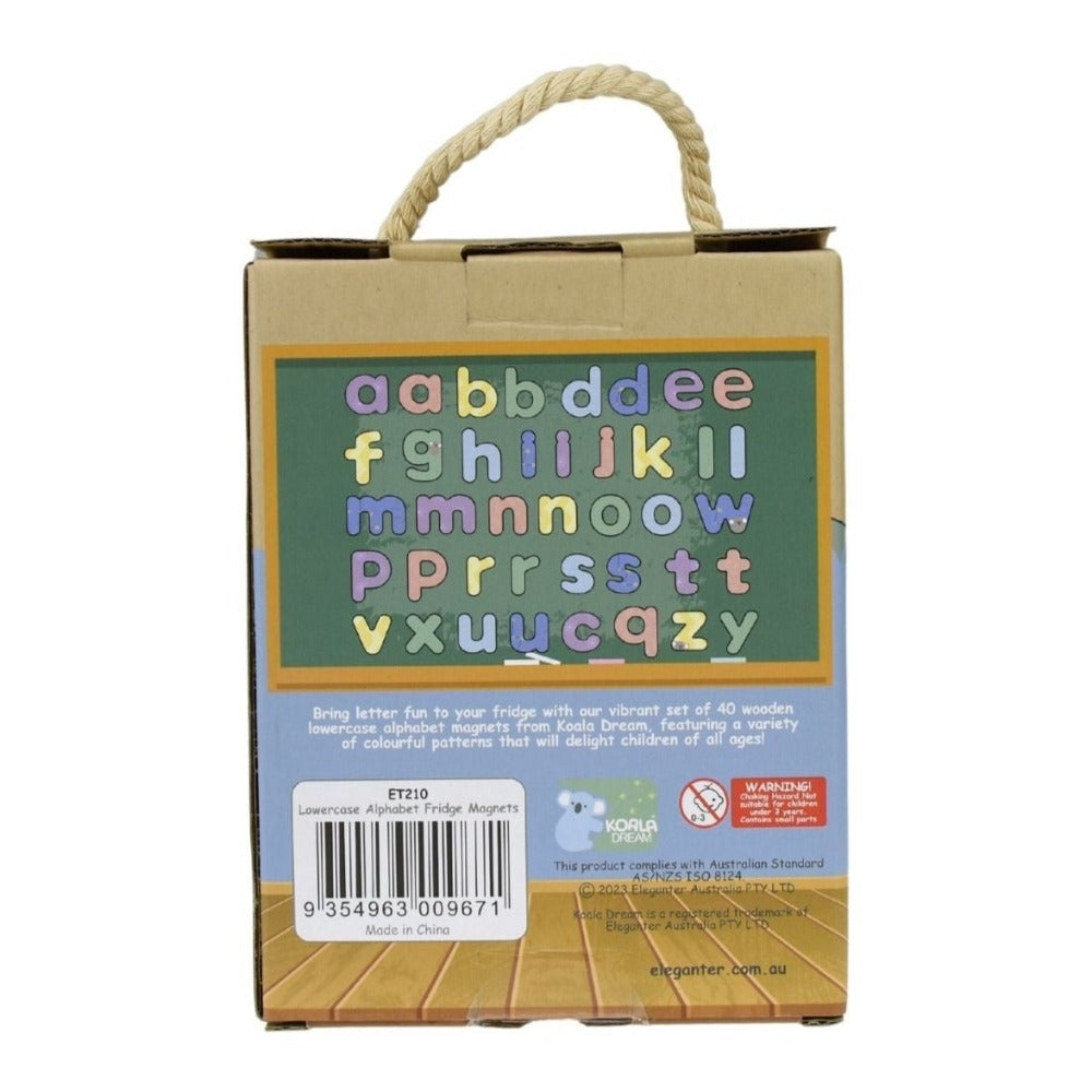 40Pcs ABC Lowercase Wooden Fridge Magnets