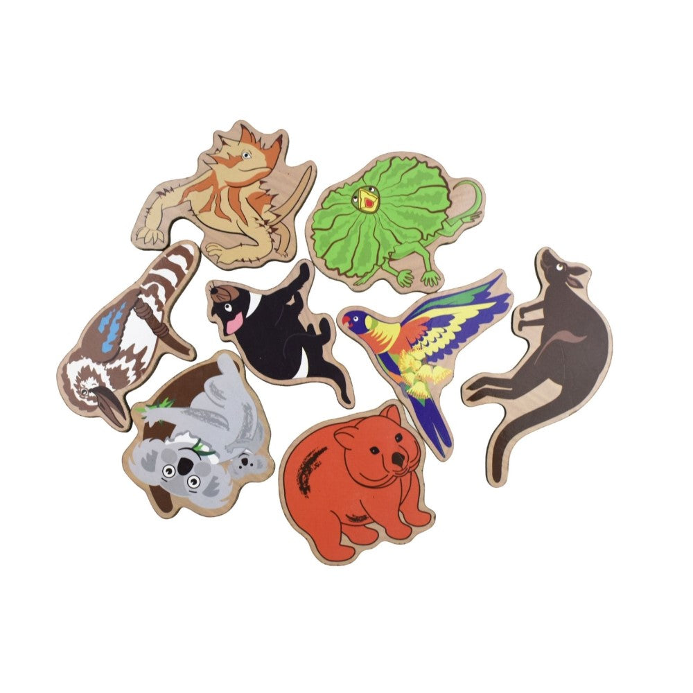 24Pcs Australian Animals Wooden Fridge Magnets