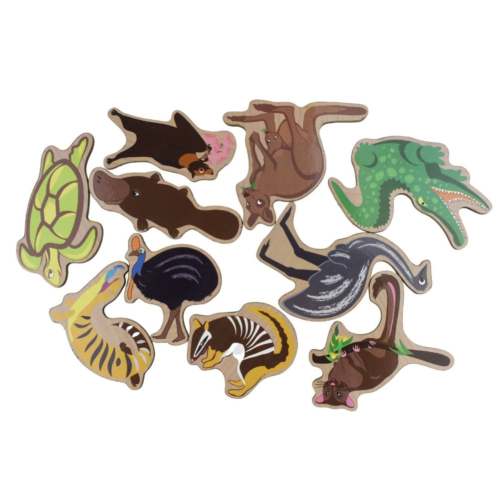 24Pcs Australian Animals Wooden Fridge Magnets