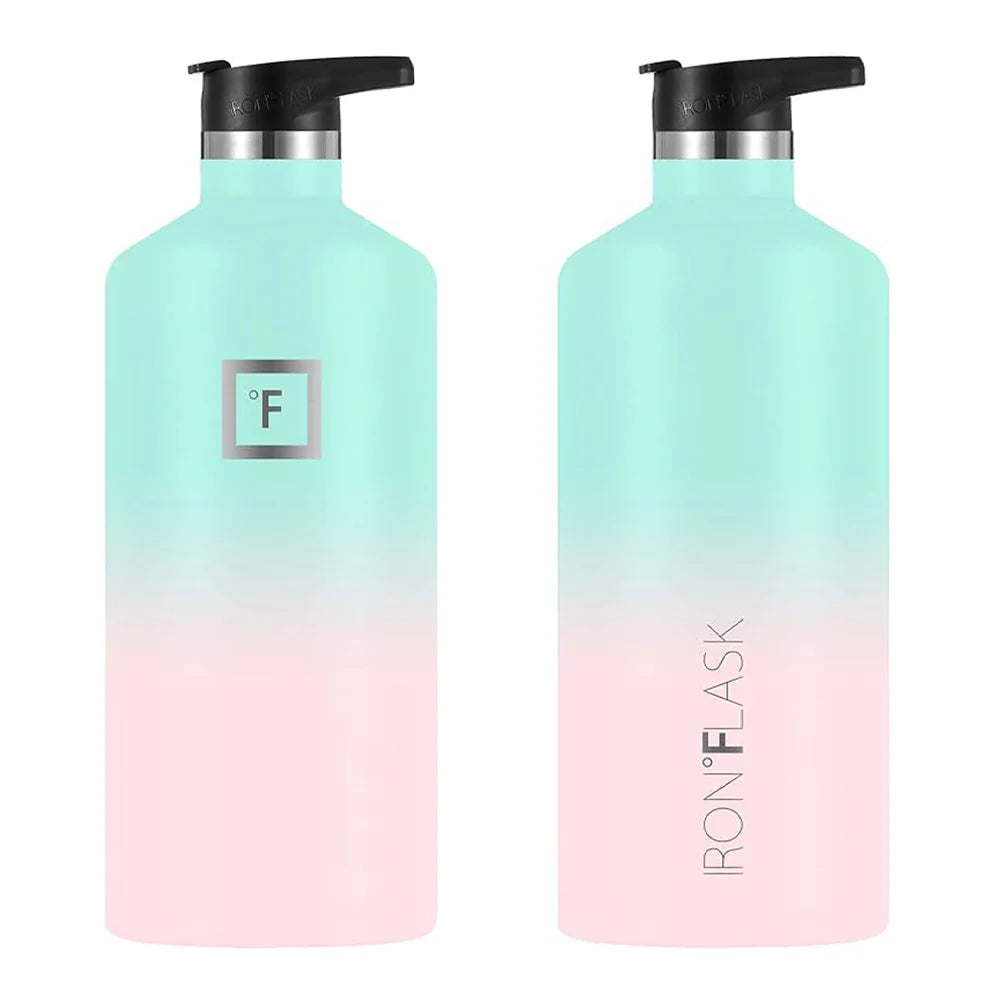 Functional Iron Flask Narrow Mouth Bottle with Spout Lid 1900ml